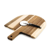 Pizzasnijder Zwart met Acaciahouten Plank