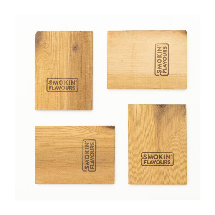 Cederhouten Planken | Set van 4 | 15x11x1 cm | Voeg een Subtiele Rooksmaak toe