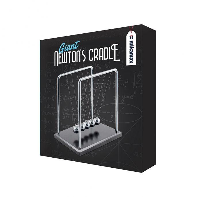 Newton cradle XL - Deluxe Uitvoering - Houten Voet en Metalen Frame - Ballanceerballen