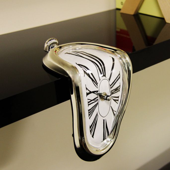 Melting Clock - zilver