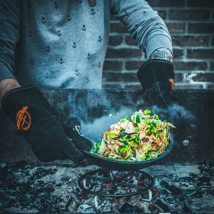 The Windmill leren BBQ handschoenen
