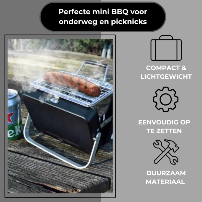 Mini BBQ – Compacte en Draagbare Barbecue voor Picknick en Camping