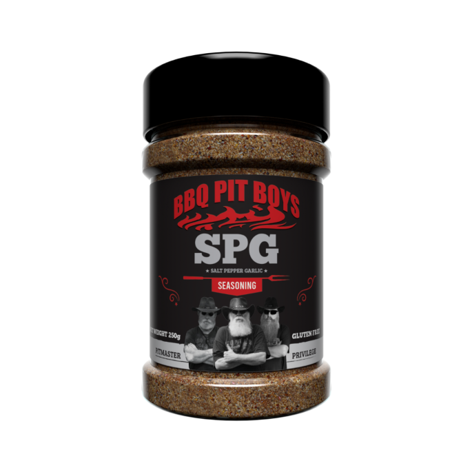 BBQ Pit Boys SPG 250g – Klassieke Rub met Zout, Peper en Knoflook voor BBQ Vlees