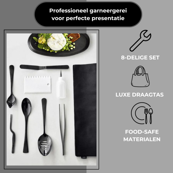 Professionele Garneer Set – RVS Tools voor Plating & Opmaken