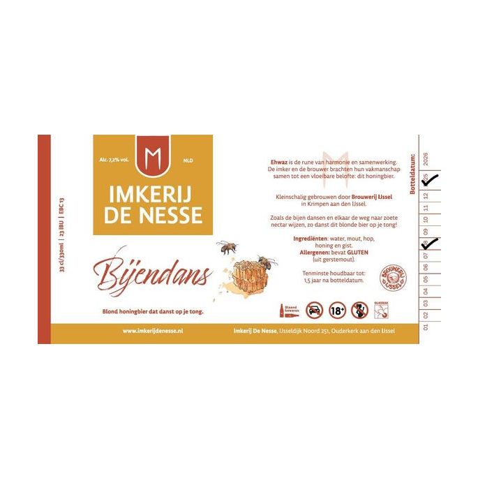 Bijendans Honingbier – Ambachtelijk Blond Bier met Lokale Honing - Brouwerij de IJssel