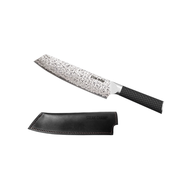 Damascus Koksmes ''Wagyu'' - Met Leren Hoes