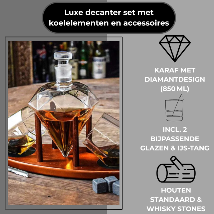 Deluxe Diamond Decanter Set