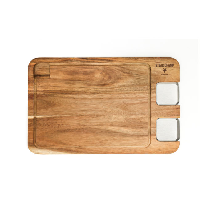 Houten Bord met Sausbakjes en Sapgeul