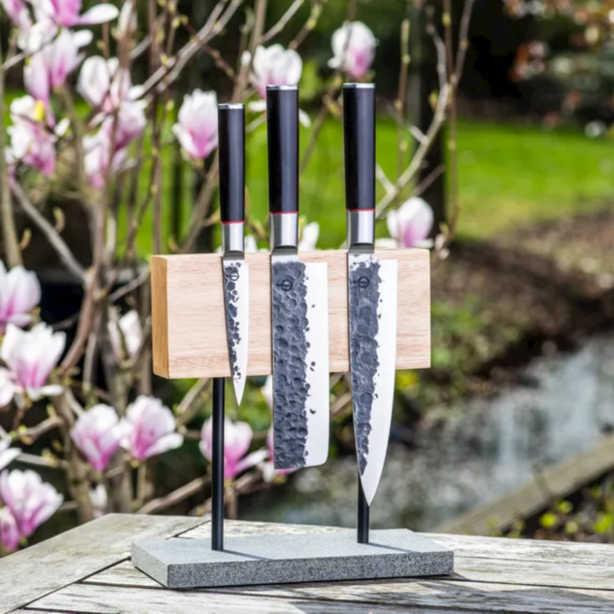 Magnetisch messenblok Eiken met natuurstenen voet