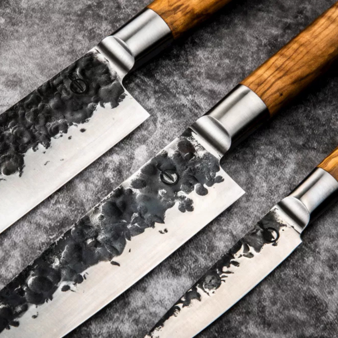 Olive Forged 3 delige messenset