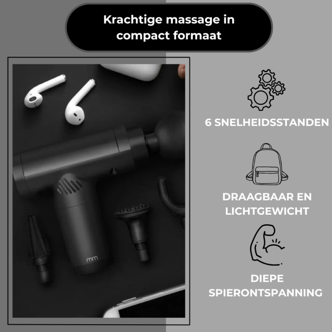 Compacte Massage Gun Picco – 6 Instelbare Snelheden