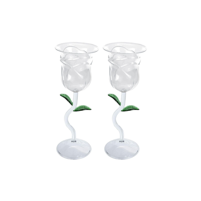 Rose Wine Glass Set