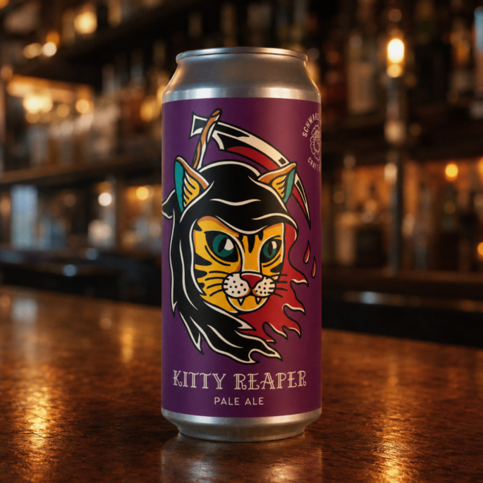 Schwarze Rose Kitty Reaper