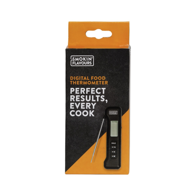 Verpakking van de digital food thermometer van Smokin Flavours 
