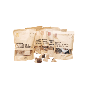 Diversen smaken rookchunks voor op de bbq van Smokin' Flavours