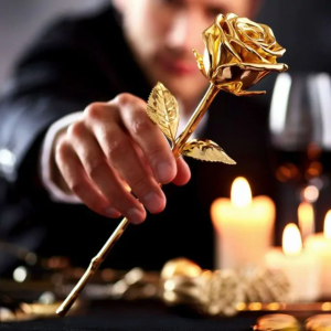 Gouden Roos - Gedipt in 24Krt Goud - Luxe Cadeauverpakking