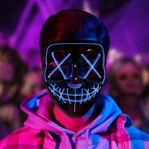 Purge LED Masker - 3 Lichtstanden - Verstelbare Hoofdband - carnaval masker - Verkleedmasker 