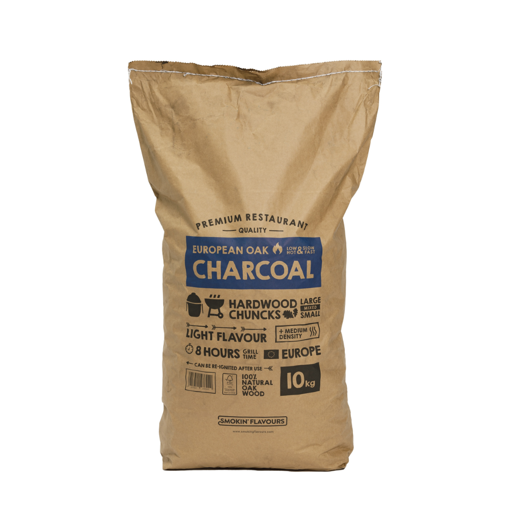 Smokin' Flavours Houtskool European Oak 10 kg - Premium Kwaliteit voor Authentieke BBQ Smaak